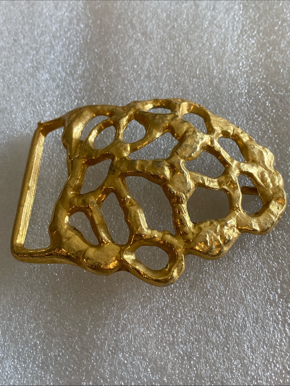 Abstract Gold Filigree Belt Buckle - Women's Accessory